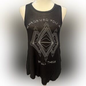 Chic Black Graphic Tank Top